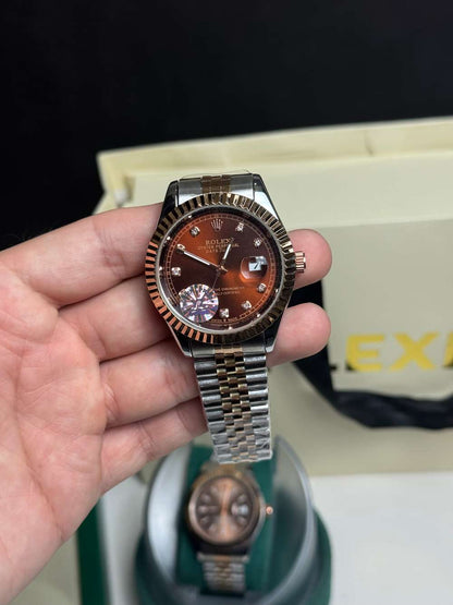 Rolex Rose Gold Brown - Flexico