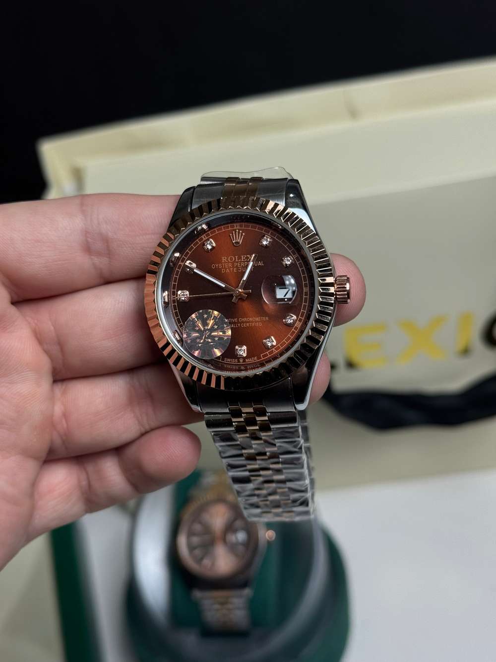 Rolex Rose Gold Brown - Flexico